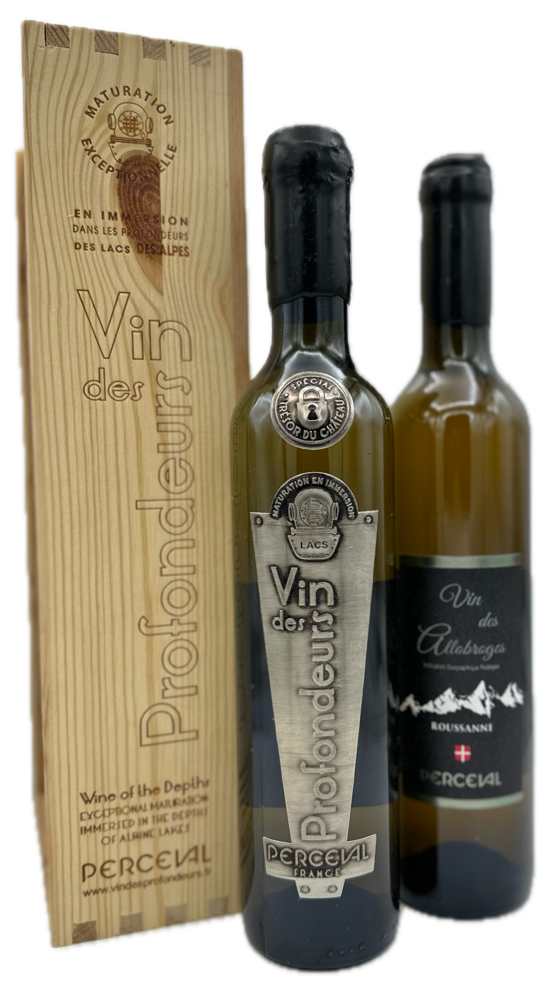 Coffret Vin des Profondeurs des Lacs Alpins Blanc IGP Roussanne - Domaine  Perceval